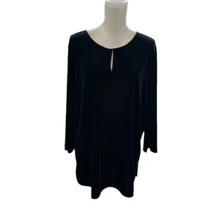 Lauren Ralph Lauren Black Velvet Top Women’s 2X Long Sleeve Tunic Blouse Party